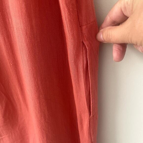 Entro Orange Cotton Blend Sleeveless Dress Sz M - Picture 5 of 6